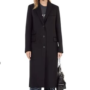 The Kooples Black Wool Blend Coat